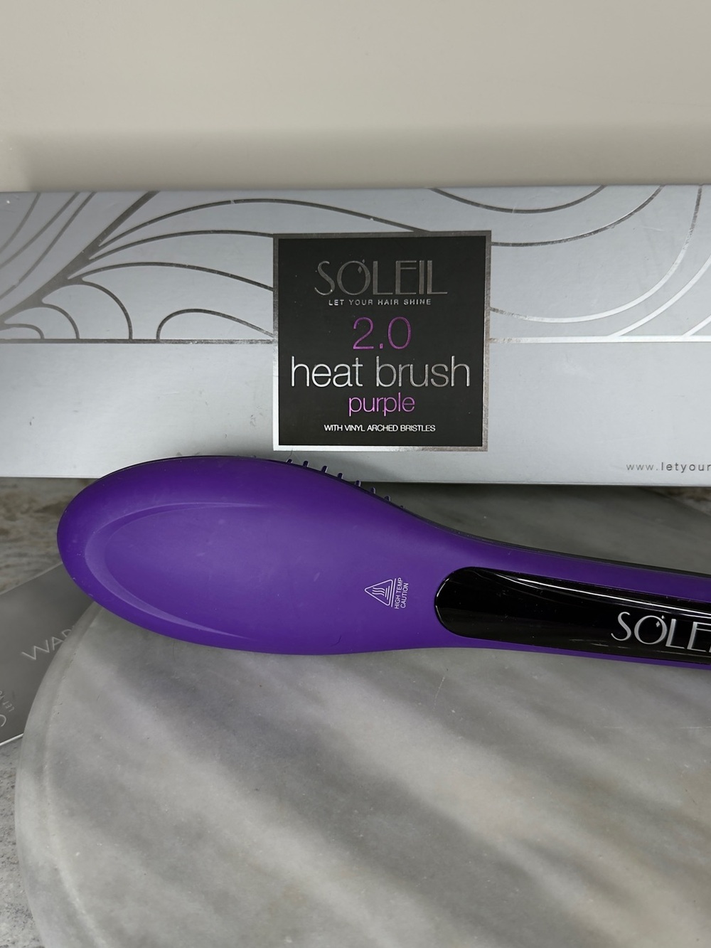 Soleil 2.0 Ionic Heated Straightening Brush Purple Adjustable Heat